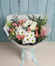 Букет цветов из:  Розы, Лизиантусы и Хризантемы #REPLACE_PRED# им 9 Января