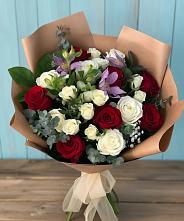 Букет цветов из:  Розы и Альстромерии #REPLACE_PRED# им 9 Января