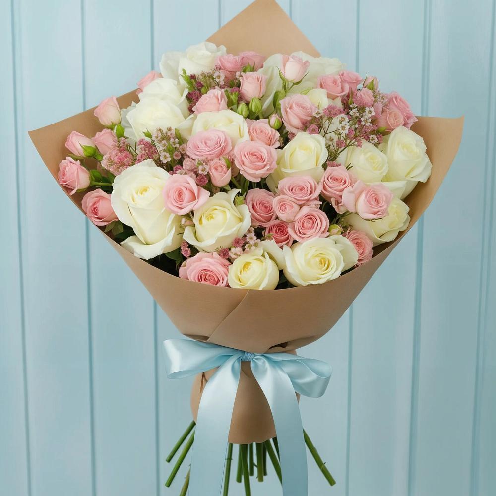 Букет цветов из: Розы в им 9 Января