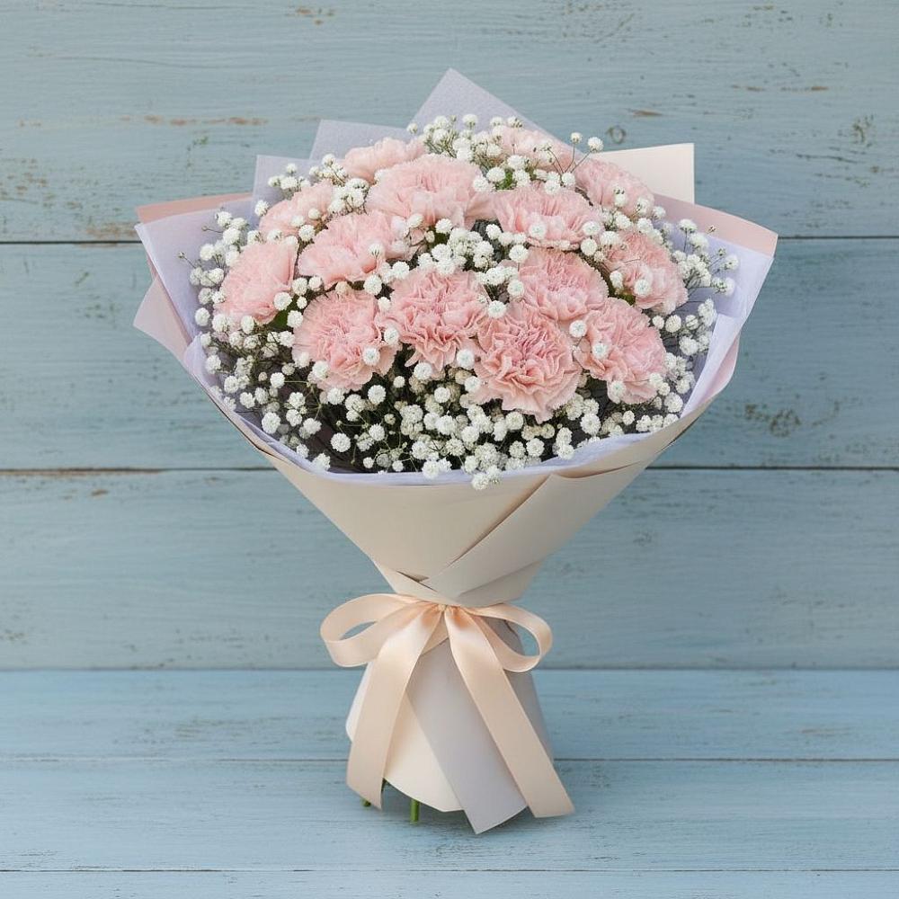 Букет цветов из: Гвоздики в им 9 Января