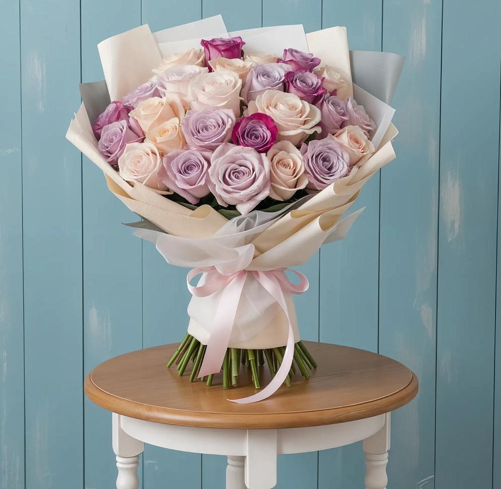 Букет цветов из: Розы в им 9 Января