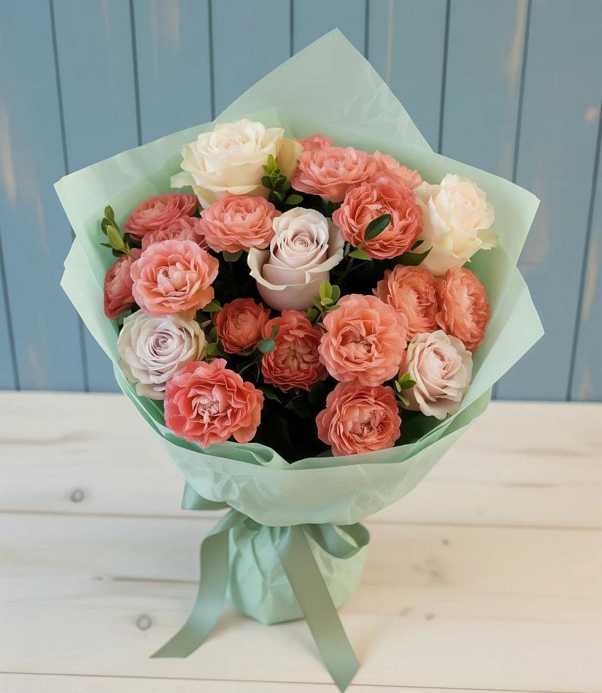 Букет цветов из: Розы в им 9 Января