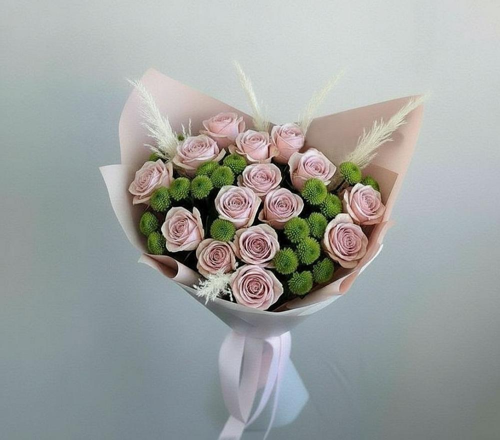 Букет цветов из: Розы и Хризантемы в им 9 Января