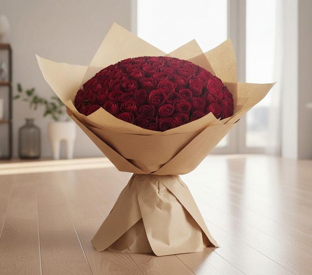 Букет 101 Красная роза в им 9 Января