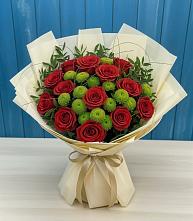 Букет цветов из:  Розы и Хризантемы в им 9 Января