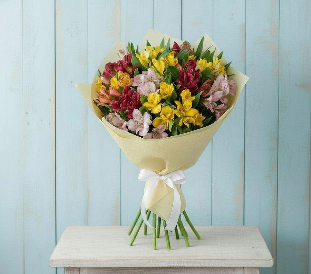 Букет цветов из: Альстромерии в им 9 Января