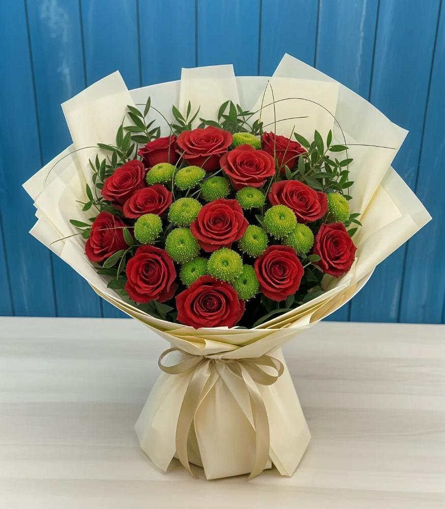 Букет цветов из: Розы и Хризантемы в им 9 Января